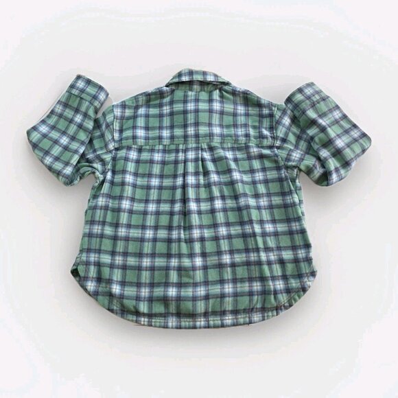 American Eagle Shacket Womens XL Plaid Fleece LS Wool Blend Pockets Buttons Boho - Picture 14 of 16